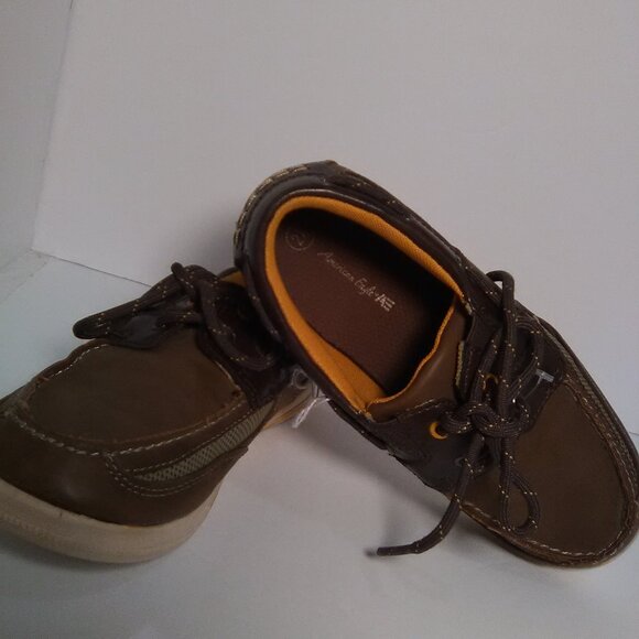 American Eagle Boys Loafers Tie Lace Color Brown Casual Dress Shoe Size … - Picture 5 of 12